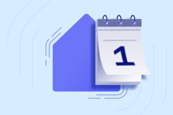 Calendar in front of a house shape