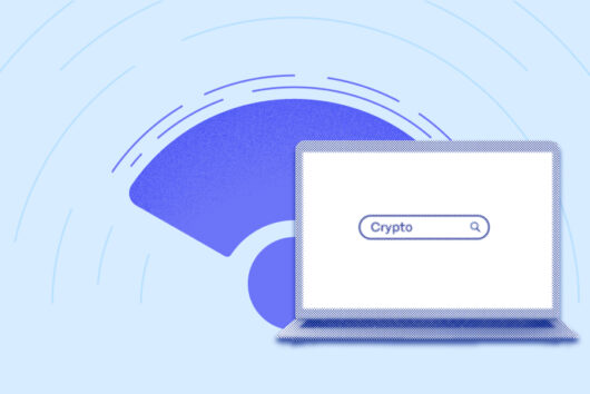 Laptop with crypto search in front of the wifi symbol