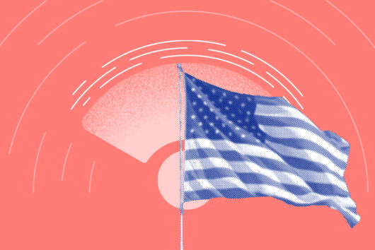 US flag in front of the wifi symbol