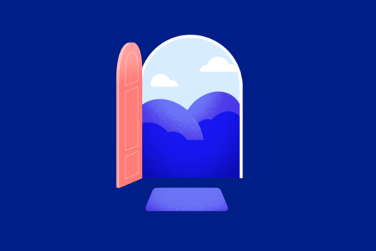 Luno illustration of gateway to new and better financial world