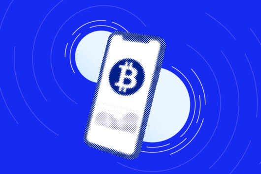 Bitcoin on a mobile phone illustrating the sending of cryptocurrency