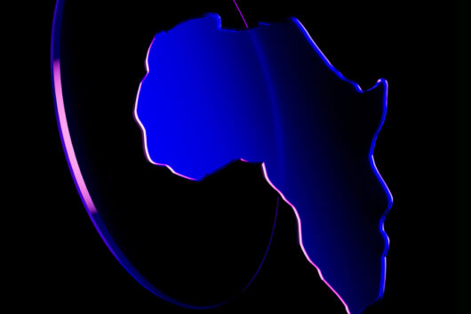 African continent blueish hue