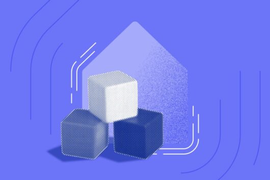 Building blocks on a purple background