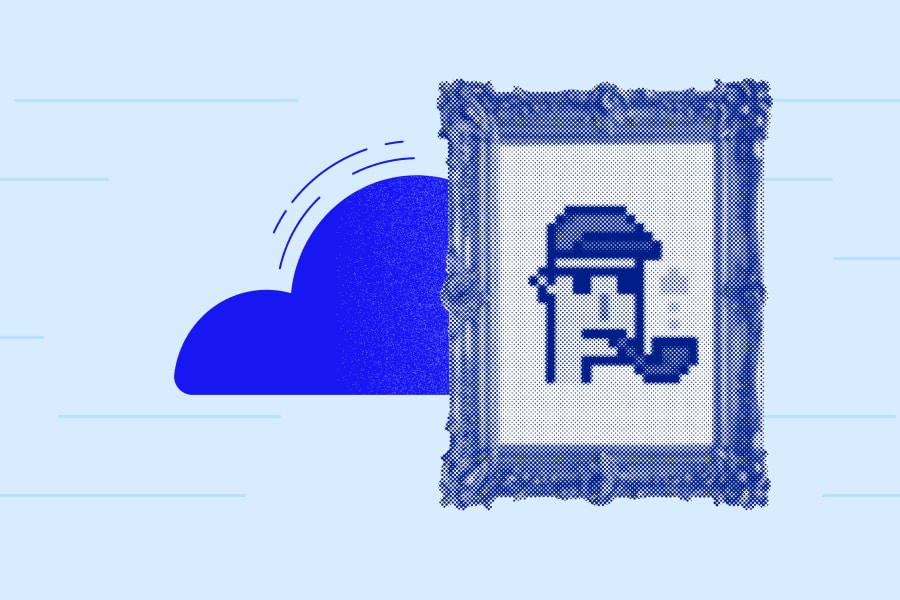 Portrait of a Cyberpunk NFT in a frame