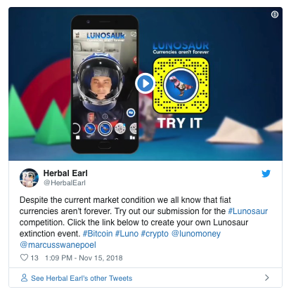 Lunosaur makes it to Snapchat with it's own AR filter